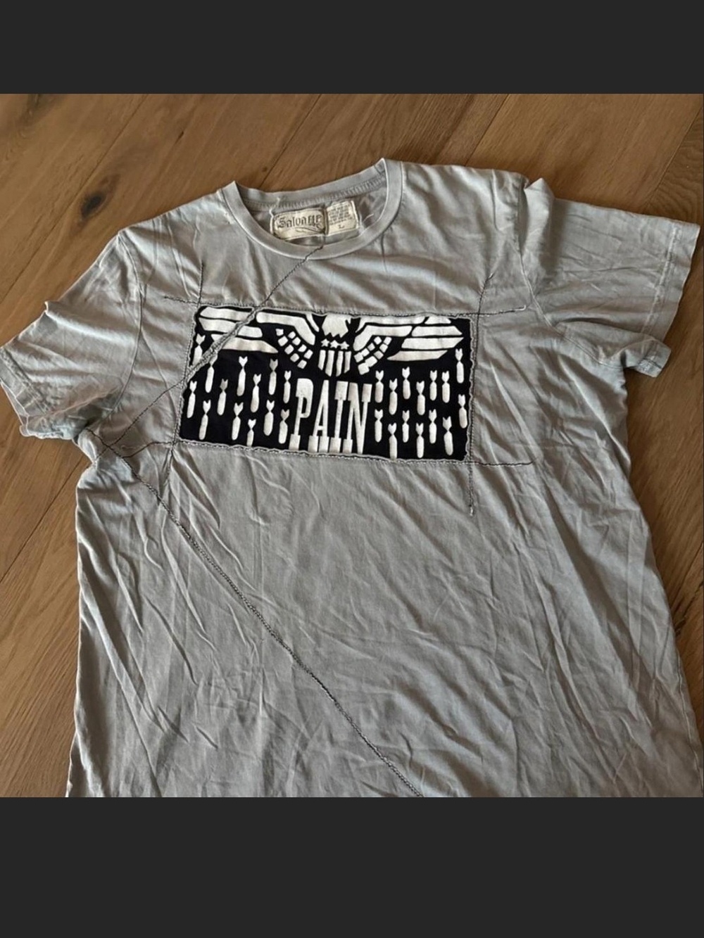 Salvage 'Fatal Hour' Patchwork T-shirt. L